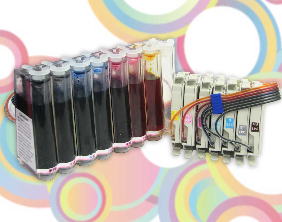 100ml CISS rihac inking system Epson printer R1900 fitted CIS prefilled T0341 T0342 T0343 T0344 T0345 T0346 T0347 T0348 cartridges refillable ink inking system continuous printing EPSON  printer