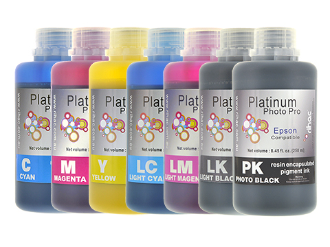 Photo Pro 7x 250ml Pigment Ink for Epson Stylus Pro 7600 (PK & LK Kit)