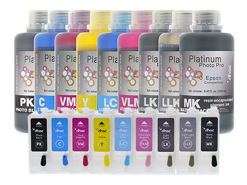 Epson Stylus Photo R3000 250ml Refillable Ink Cartridge Starter Kit with pigment ink