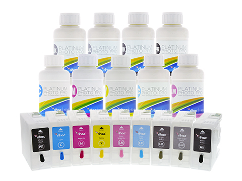 Epson Stylus Pro 3800 Refillable Ink Cartridge 100ml Starter Kit T5801-T5809 with Pigment Ink