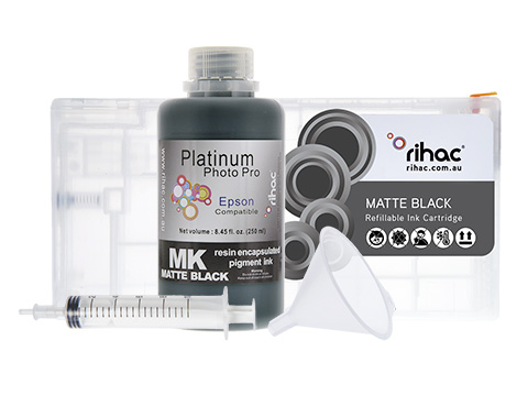 Epson Stylus Pro 4900 Matte Black MK refillable ink cartridge Starter Kit T6538 with 250ml Pigment Ink