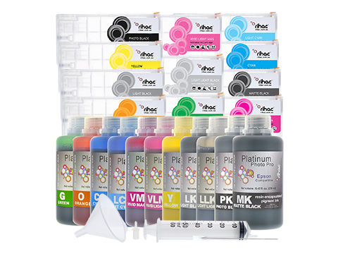 Epson Stylus Pro 4900 Refillable ink cartridge 250ml Starter Kit T6531-T653B with Pigment Ink