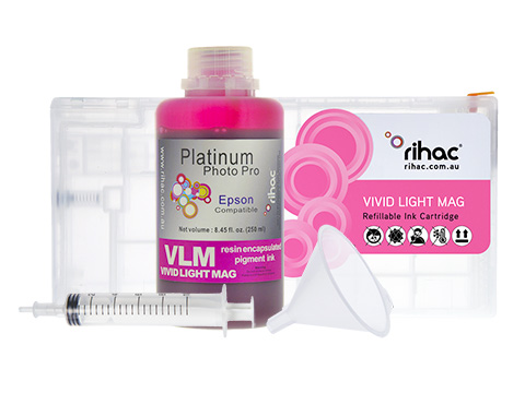 Epson Stylus Pro 4900 Vivid Light Magenta VLM refillable ink cartridge Starter Kit T6536 with 250ml Pigment Ink