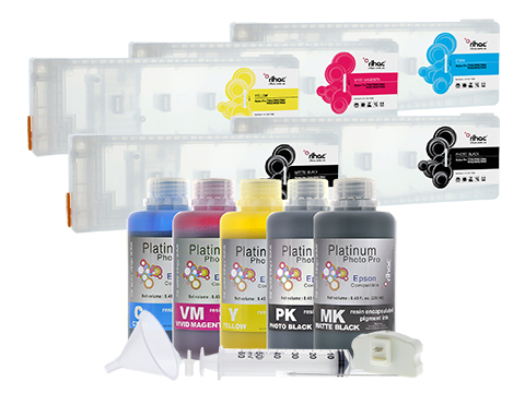 Epson Stylus Pro 7700 Refillable Ink Cartridge 250ml Starter Kit T6361-T6368 with Pigment Ink