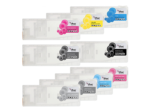 Epson Stylus Pro 7880 9880 refillable cartridges with resettable chips Set x 8