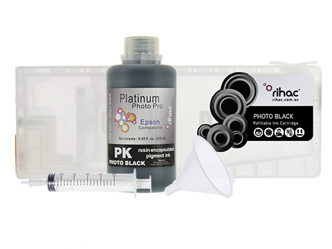 Epson Stylus Pro 9880 Photo Black PK refillable 400ml ink cartridge Starter Kit T6031 with 250ml Pigment Ink