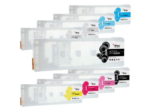 Epson Stylus Pro 7890 9890 refillable cartridges with resettable chips Set x 9