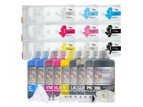 Epson Stylus Pro 9890 refillable ink cartridge 250ml Starter Kit T5961-T5969 with Pigment Ink