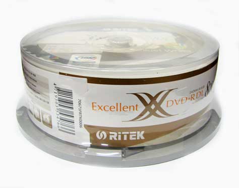 Ritek 8x DVD+R Dual Layer Printable 25 pk