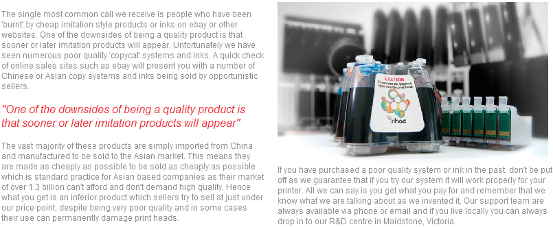 inklink by rihac is sold from their home of bulk ink systems in Maidstone, Victoria