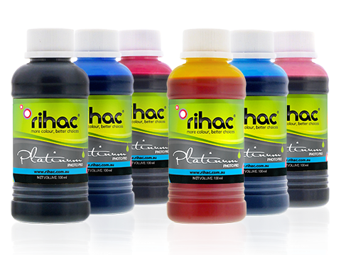 6 x 100ml Dye Ink set suits HP 02 cartridges