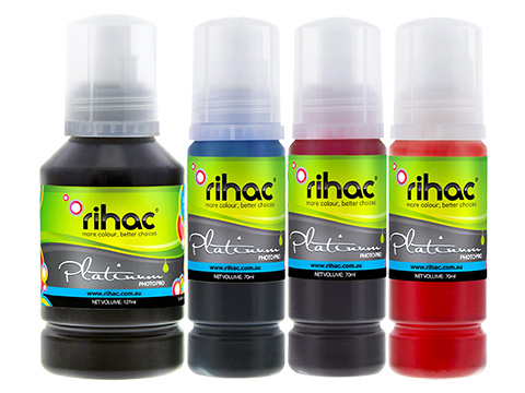 4 x 502 EcoTank Ink Set Pigment Black 127ml & 70ml Dye Colours