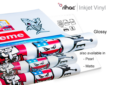 10 x A4 Sheets - Glossy Vinyl Inkjet Sticker Paper - PAPER BACKING