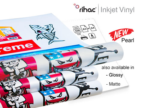 20 x A4 Sheets - Pearl Vinyl Inkjet Sticker Paper - PAPER BACKING