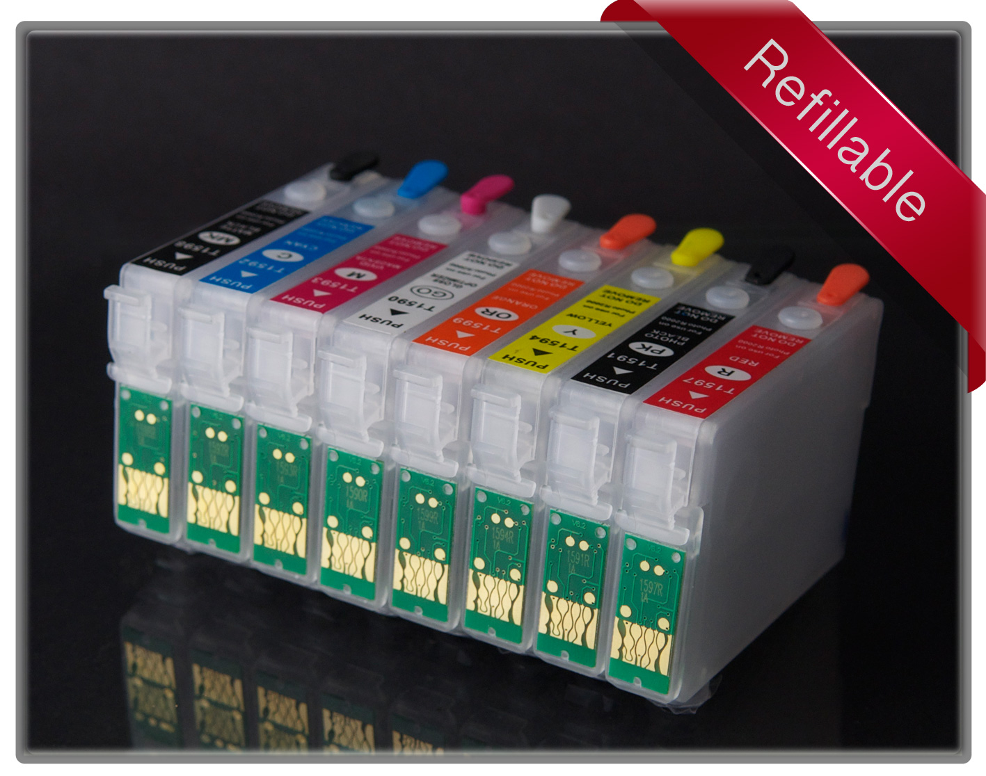 R2000 Refillable Cartridge Set x 8