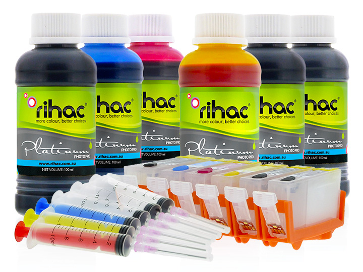 6 x PGI-520 & CLI-521 Chipped Refillable Cartridge Starter Kit