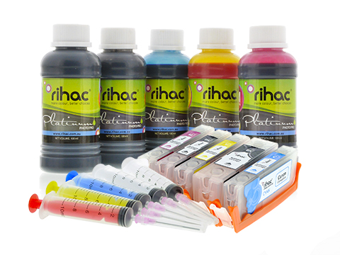 5 x PGI-670 & CLI-671 Chipped Refillable Cartridge Starter Kit