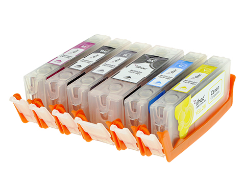 6 x PGI-670 & CLI-671 Empty Chipped Refillable Cartridges