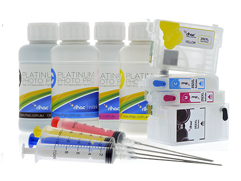 Epson 252 & 252XL Refillable Cartridges & Pigment Ink Set