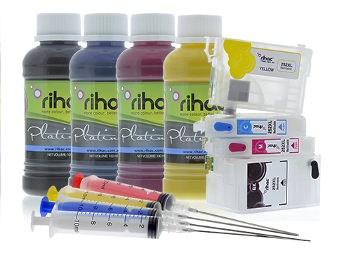 Epson 252 & 252XL Refillable Cartridges & Sublimation Ink Set