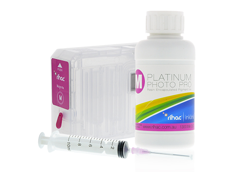 Epson 3800 Magenta Refillable ink cartridge starter kit T5803 with pigment ink