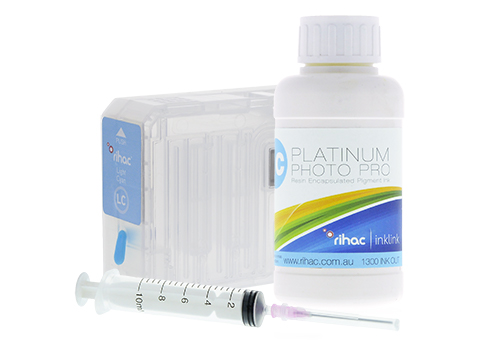 Epson 3800 Light Cyan LC Refillable ink cartridge starter kit T5805 with pigment ink