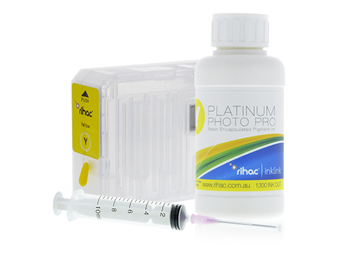 Epson 3800 Yellow Refillable ink cartridge starter kit T5804 with pigment ink