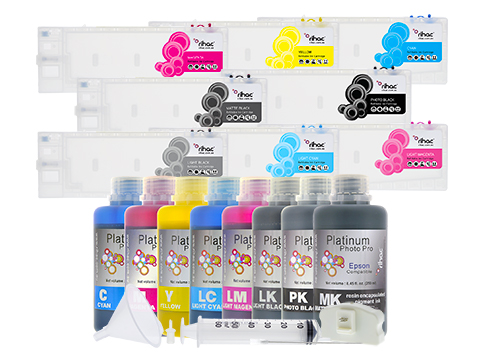 Epson Stylus Pro 4000 Refillable Ink Cartridge 250ml Starter Kit T5441-T5448 with Pigment Ink