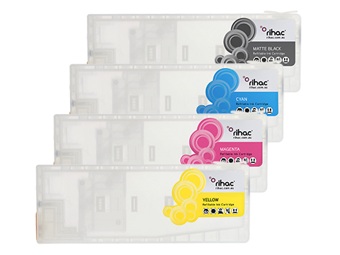 Epson Stylus Pro 7450 9450 refillable cartridges with resettable chips Set x 4