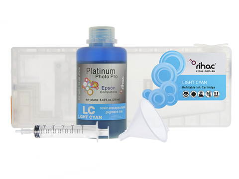 Epson Stylus Pro 7880 Light Cyan LC refillable 400ml ink cartridge Starter Kit T6035 with 250ml Pigment Ink