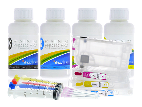 Epson 802XL refillable ink cartridge 4 x 100ml Pigment ink starter kit for Workforce WF-4720, WF-4740 & WF-4745