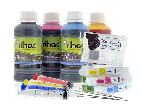 Epson 220 & 220XL Refillable Cartridges & Dye Ink Set
