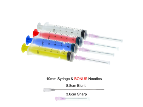 4  x 10ml coloured Syringe and filling needle