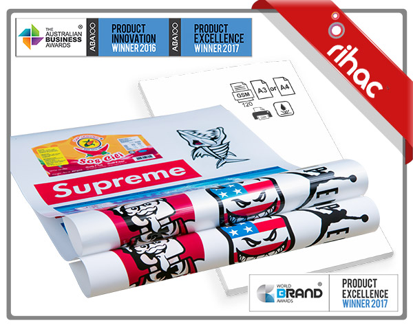 A3 Sheets - Glossy Vinyl Inkjet Sticker Paper - PAPER BACKING