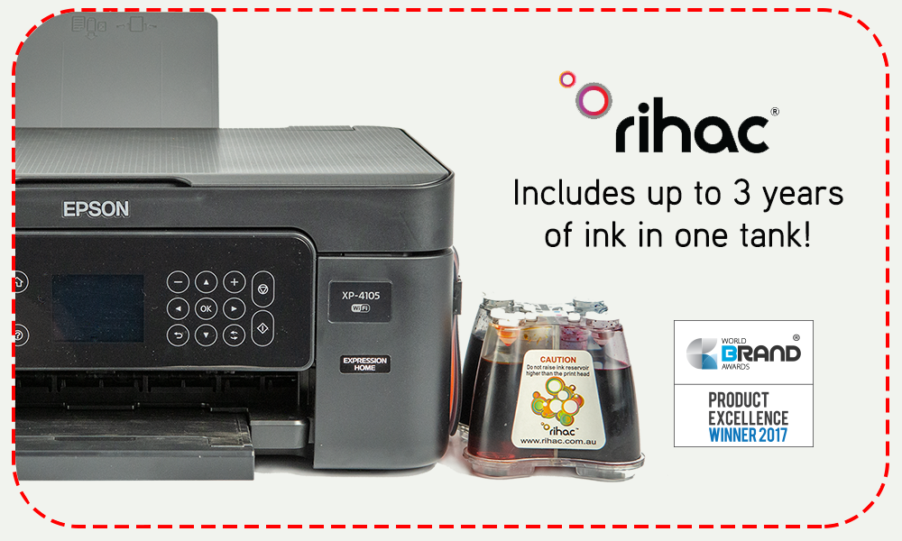 Epson XP-4100 CISS from rihac alternative to Epson ecotank